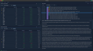 TickForge discovery view with scanner results and a news feed