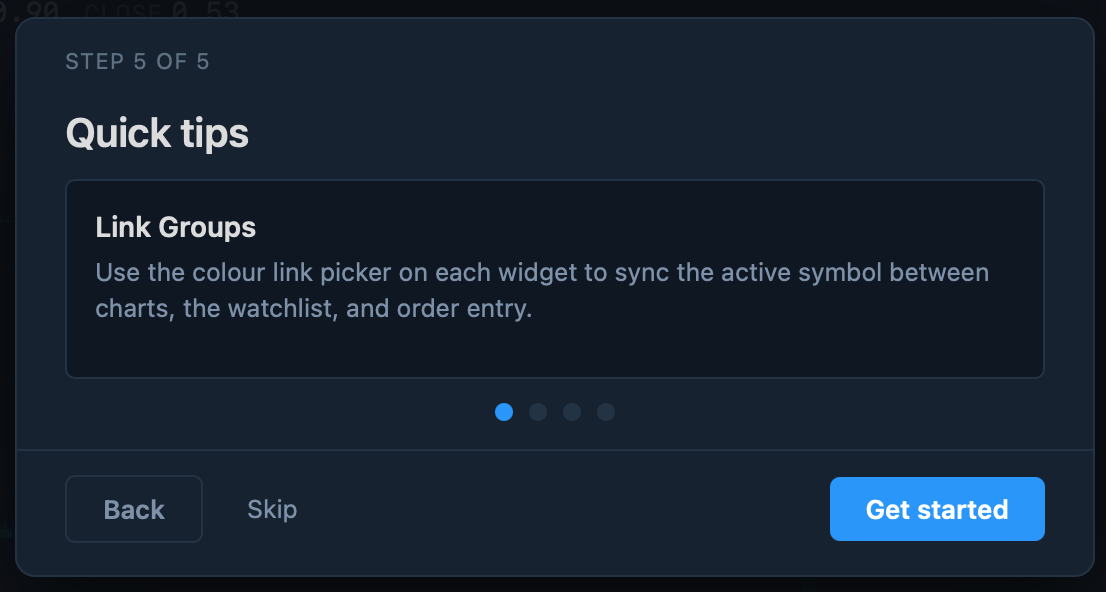 TickForge onboarding — quick tips